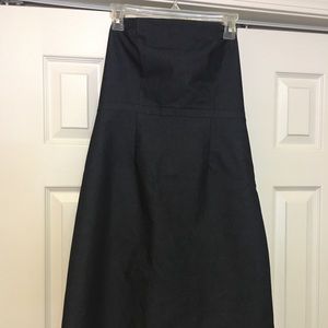 Strapless denim fit and flare dress